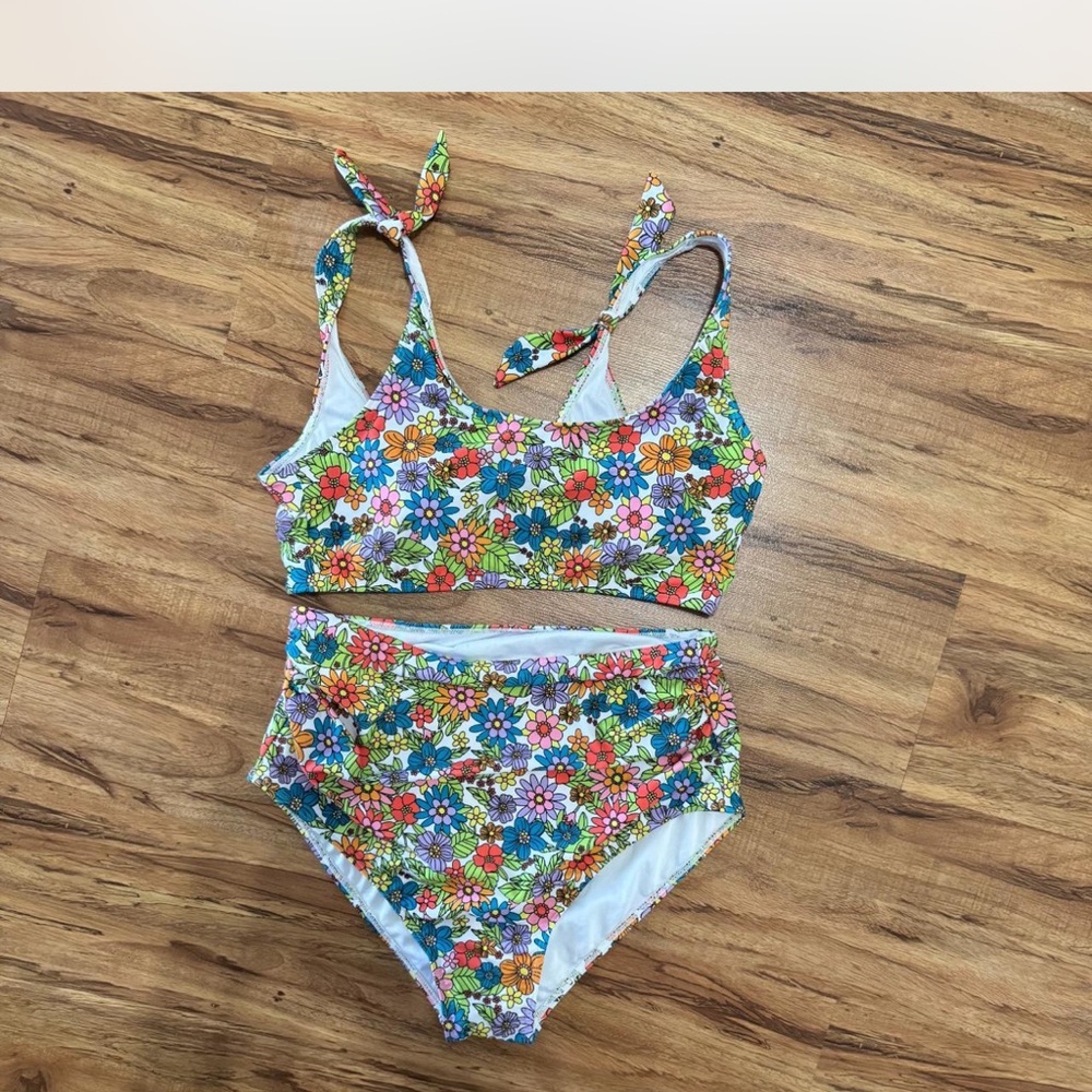 Floral High-Waisted maternity Bikini Set